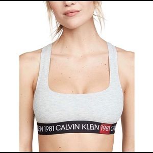Gray Calvin Klein Sports Bra Crop Top